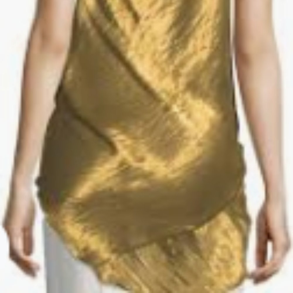 Urban Zen Metallic Draped Gold top NWOT Large - Picture 2 of 5